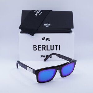 Berluti BL40003U 52X Rectangle Sunglasses - Havana/Blue